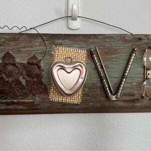 Rustic LOVE Wall Decor with Heart Accent